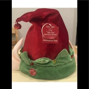 Musical Animated Adult Elf Hat Lights Up Plays